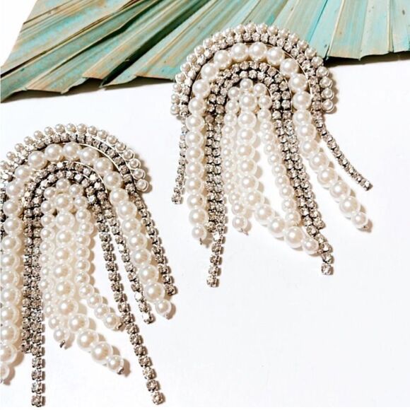 Pearl Flower Earrings N1445 - Picture 5 of 7